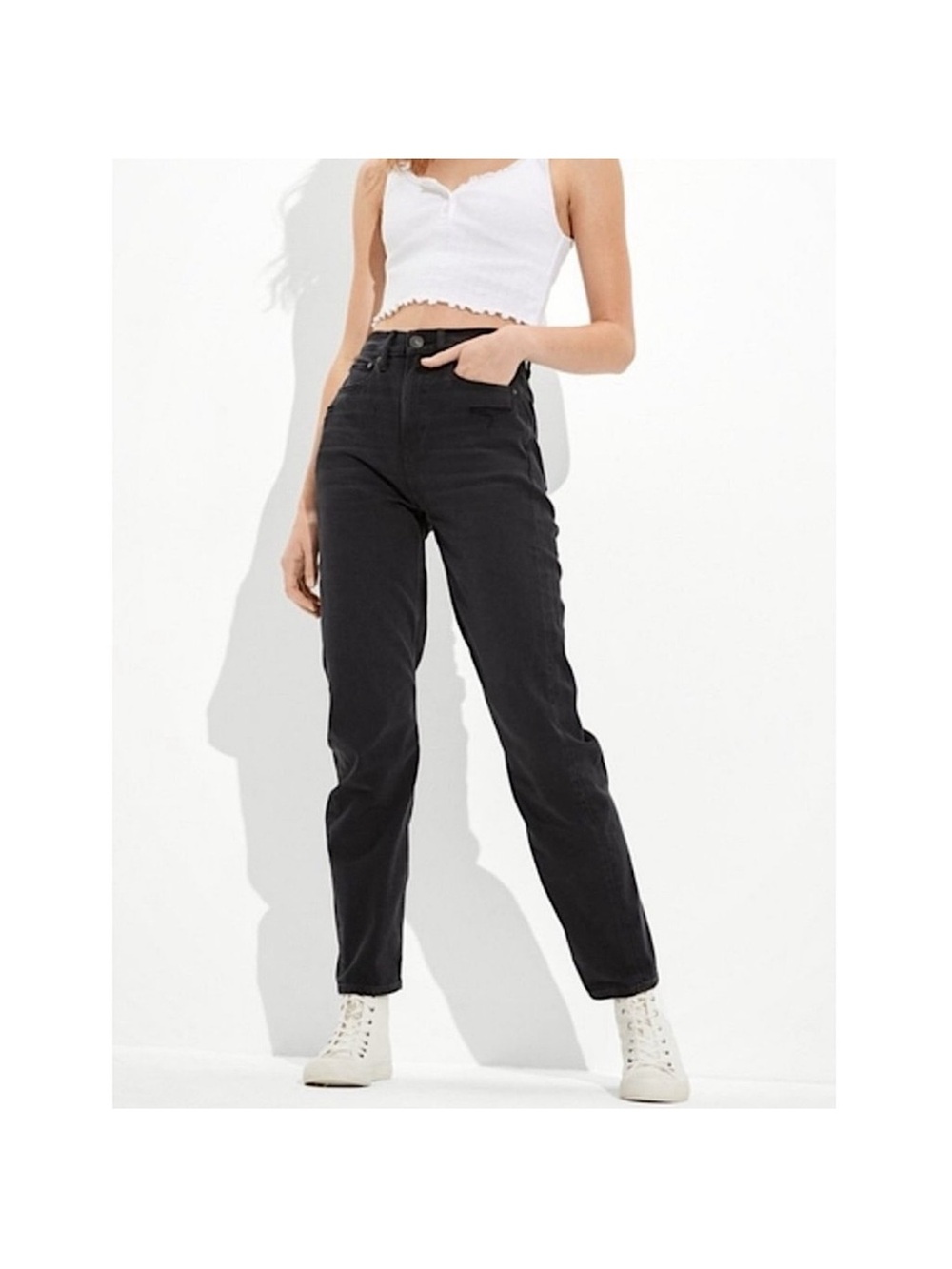 American Eagle 90s Highest Rise Boyfriend Jeans, Black - Size 6